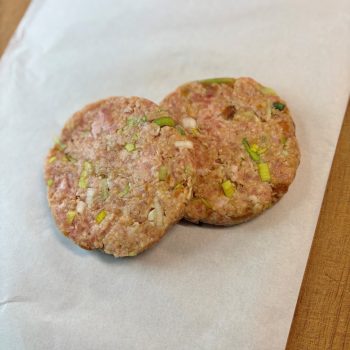 2 Pork, Leek & Apricot burgers